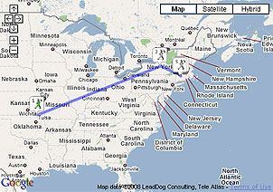 Follow the lines on a map tracing the migration of an ancestral line